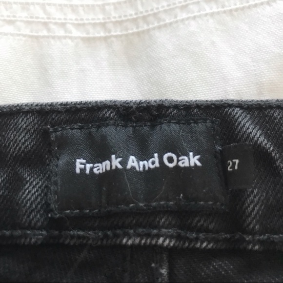 FRANK & OAK HIGH WAISTED WASHED BLACK STEVIE TAPERED JEANS - 27 - Picture 3 of 10